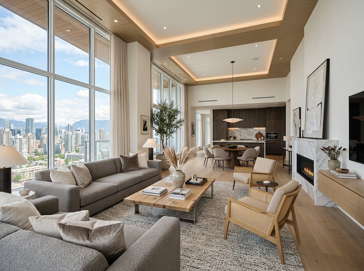 Luxury interior living room representing property selling services